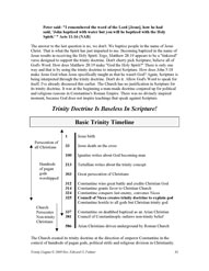 Trinity Doctrine Timeline