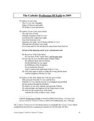 Catholic Profession of Faith